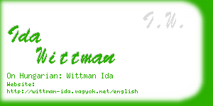 ida wittman business card